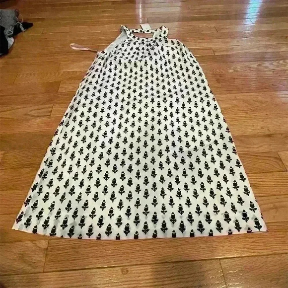 J.Crew Women's Sleeveless Halter Dress Size 0 Black & White Print Summer A-Line - Picture 2 of 7